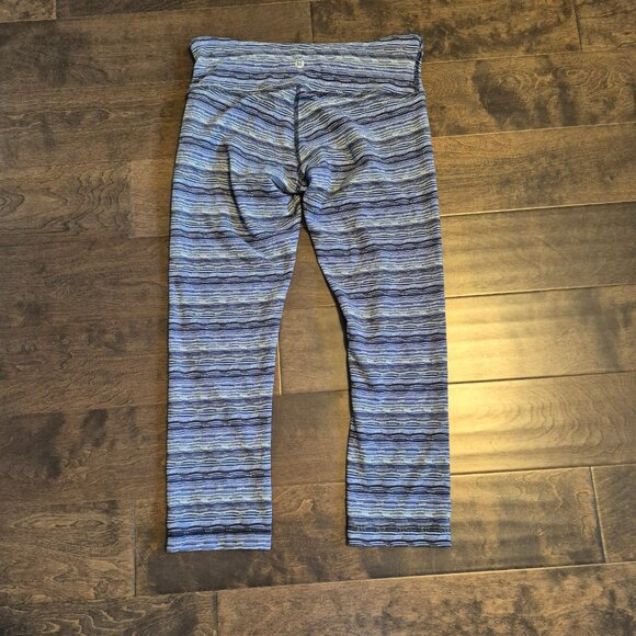 Lululemon Wunder Under Crop Space Dye Twist Sapphire Blue Multi Size 6 - Picture 4 of 7